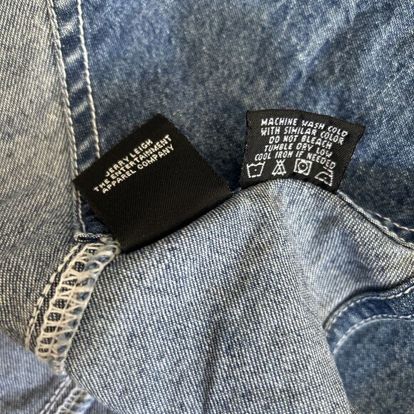 Disney Store Overall Shorts Womens Large Mickey Blue Denim Embroidery Vintage - Picture 11 of 11